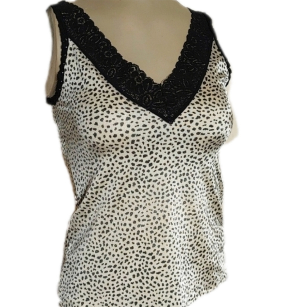 VTG Henson Kickernick animal print lacy camisole. Hate It.